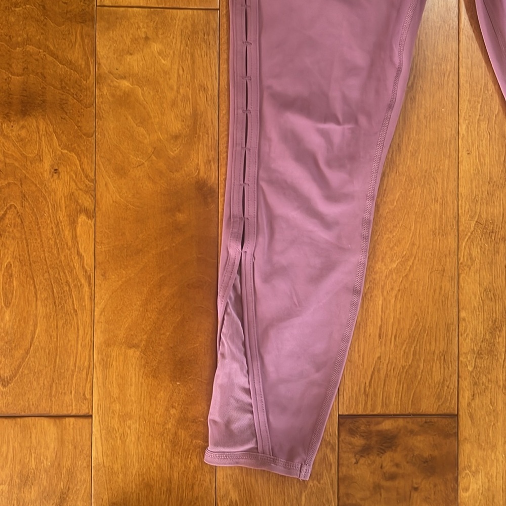 Yogalicious Lux Dusty Rose Pink Leggings Open Mesh Side Detail Size M Gym Yoga - Picture 4 of 9